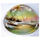 Hand-Painted Bowl with Winter Scene, Made in Japan