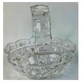 Crystal Basket With Cut Glass Pattern