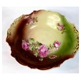 Porcelain Bowl with Roses and Gradient Colors