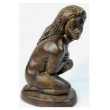 L. Alliot Signed Sculpture of Woman in Non-Bronze