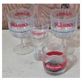 Hamm's Beer Lot and Bacardi Bar Glasses