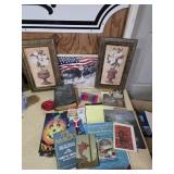 Decorative Art Prints, Vintage Bible, Books Lot
