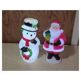 Snowman and Santa Lighted Holiday Figures