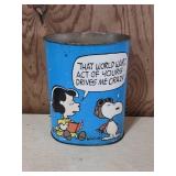 Peanuts Snoopy & Lucy Metal Wastebasket