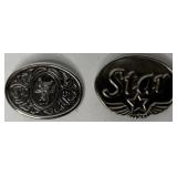 Metal Oval Belt Buckles: Star & Design
