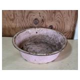 Large Pink Enamel Basins, Well Used