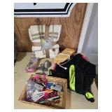 Household Miscellaneous Lot Blankets Crafts Pens