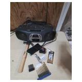 Hand Tool Lot With Black Boombox