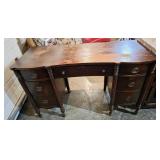 Wooden Six-Drawer Vanity Desk with Center Drawer