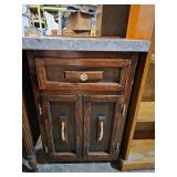 Wood Cabinet With Gray Faux Top