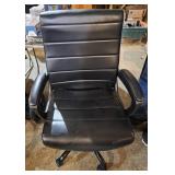 Black Faux Leather Office Chair With Arms