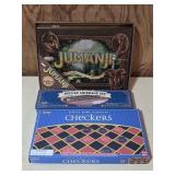 Jumanji Board Game, Cribbage Set, Checkers