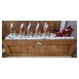 Santa Sleigh And Reindeer Christmas Decoration