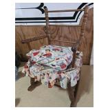 Wooden Doll Rocking Chair With Elvis Fabric
