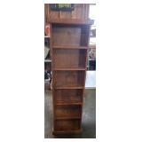 Tall Wooden Bookshelf 64x18x9 Inches