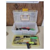 Plastic Tool Box With Assorted Hand Tools