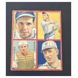 1935 Goudey 4 in 1 Bill Terry Travis Jackson etc..