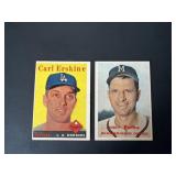 Topps 1957 Andy Pafko & 1958 Carl Erskine Lot