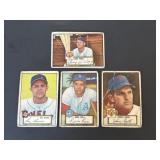 1952 Topps Baseball Cards Lot of 4