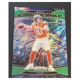 2024 Prizm Bo Nix Rookie Green Refractor Fireworks