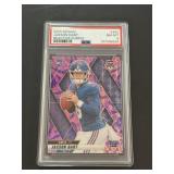 Mosaic Jaxson Dart Rookie Reactive Purple SP PSA 8