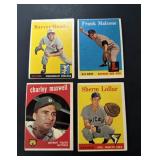 1950's Topps Baseball 4 Card Lot
