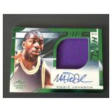 Magic Johnson Autograph & Jersey #d 3/7 SP Leaf