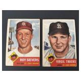 1953 Topps Baseball Card Lot of 2 St. Louis Browns