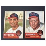 1953 Topps Baseball Card Lot of 2 REDS