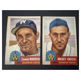 1953 Topps Baseball Card Lot of 2 SENATORS