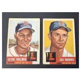 1953 Topps Baseball Card Lot of 2 RED SOX