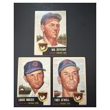 1953 Topps Baseball Card Lot of 3 CHICAGO CUBS