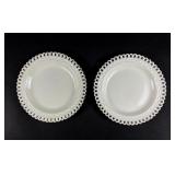 PAIR OF CREAMWARE PLATES