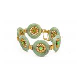 SUPERIOR 14K GOLD AND JADE BRACELET