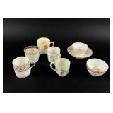 18TH / 19TH C. TEA BOWLS AND COFFEE CANS