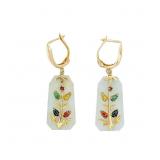 14K GOLD AND JADE EARRINGS