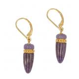 LAVENDER JADE AND GOLD EARRINGS