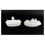 COMMEMORATIVE MILK GLASS: USS MAINE