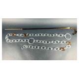 ANTIQUE CDN GLASS CANE AND GLASS CHAIN