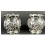 PAIR OF VICTORIAN STERLING VASES