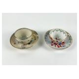 EARLY 19TH C. CHINA CUPS AND SAUCERS