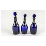 REGENCY BRISTOL BLUE DECANTERS & STOPPERS