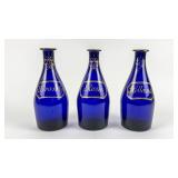 19TH  CENTURY SET OF BLUE DECANTERS