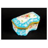 RARE SMALL GEORGIAN ENAMEL INK BOX