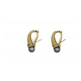 14K GOLD AND TAHITIAN PEARL EARRINGS