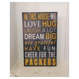 Wooden packer sign