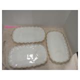 Anchor hocking milk glass snack plates