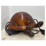 Heavy Amber Turtle Lamp very nice like new