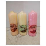 Peach pear and strawberry scented candles