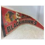 Vintage signed Chicago Blackhawks Hockey Pennant